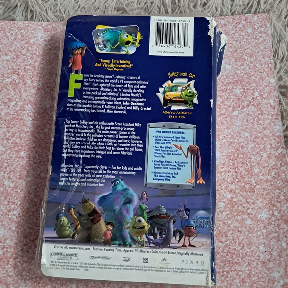 Disney's Monsters INC classic VHS tape! Tested, works, great condition! - Picture 2 of 3
